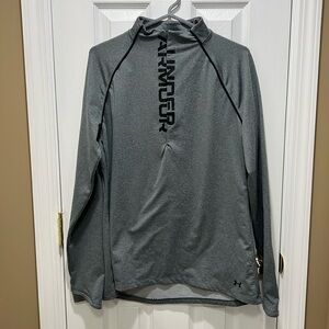 Under Armour Cold Gear Fitted Mock Neck Half Zip Pullover Size L EUC